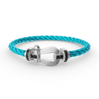 [LUXE JEWELRY]FORCE LARGE HORSESHOE BLACK DIAMOND BRACELET SILVER