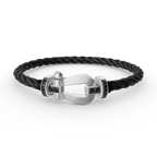 [LUXE JEWELRY]FORCE LARGE HORSESHOE BLACK DIAMOND BRACELET SILVER