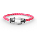 [LUXE JEWELRY]FORCE LARGE HORSESHOE BLACK DIAMOND BRACELET SILVER