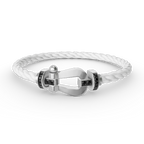 [LUXE JEWELRY]FORCE LARGE HORSESHOE BLACK DIAMOND BRACELET SILVER