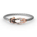 [LUXE JEWELRY]FORCE LARGE HORSESHOE BLACK WHITE DIAMOND BRACELET ROSE GOLD