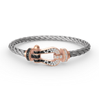 [LUXE JEWELRY]FORCE LARGE HORSESHOE BLACK WHITE DIAMOND BRACELET ROSE GOLD