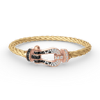 [LUXE JEWELRY]FORCE LARGE HORSESHOE BLACK WHITE DIAMOND BRACELET ROSE GOLD