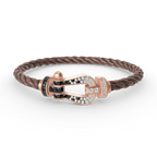 [LUXE JEWELRY]FORCE LARGE HORSESHOE BLACK WHITE DIAMOND BRACELET ROSE GOLD
