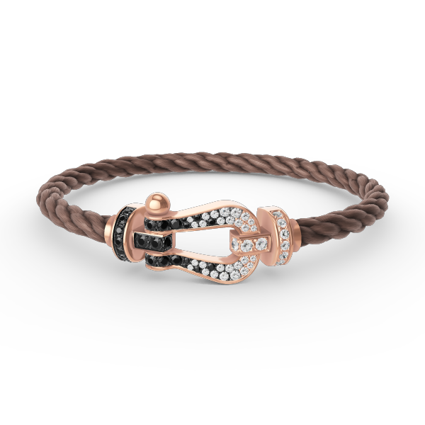 [LUXE JEWELRY]FORCE LARGE HORSESHOE BLACK WHITE DIAMOND BRACELET ROSE GOLD