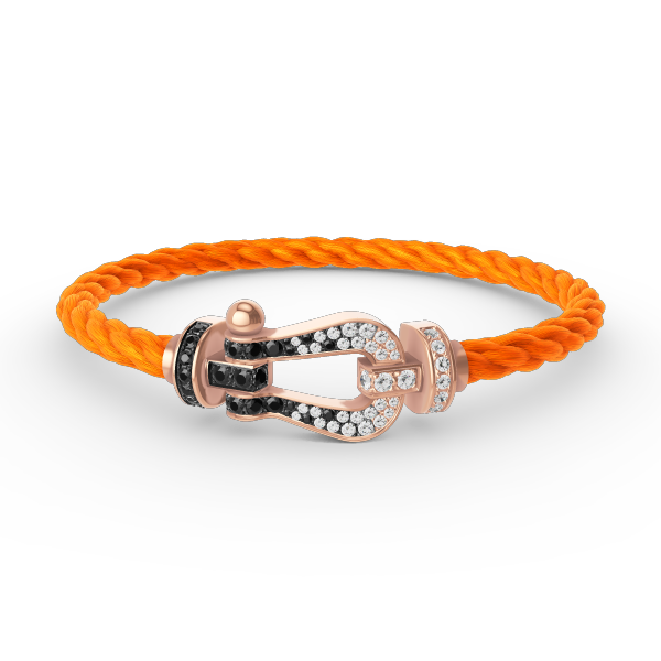 [LUXE JEWELRY]FORCE LARGE HORSESHOE BLACK WHITE DIAMOND BRACELET ROSE GOLD