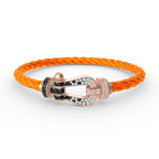 [LUXE JEWELRY]FORCE LARGE HORSESHOE BLACK WHITE DIAMOND BRACELET ROSE GOLD