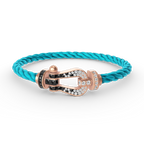 [LUXE JEWELRY]FORCE LARGE HORSESHOE BLACK WHITE DIAMOND BRACELET ROSE GOLD