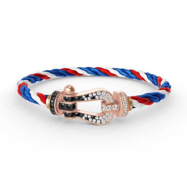 [LUXE JEWELRY]FORCE LARGE HORSESHOE BLACK WHITE DIAMOND BRACELET ROSE GOLD