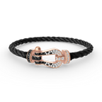 [LUXE JEWELRY]FORCE LARGE HORSESHOE BLACK WHITE DIAMOND BRACELET ROSE GOLD