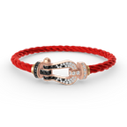 [LUXE JEWELRY]FORCE LARGE HORSESHOE BLACK WHITE DIAMOND BRACELET ROSE GOLD
