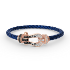 [LUXE JEWELRY]FORCE LARGE HORSESHOE BLACK WHITE DIAMOND BRACELET ROSE GOLD