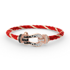 [LUXE JEWELRY]FORCE LARGE HORSESHOE BLACK WHITE DIAMOND BRACELET ROSE GOLD