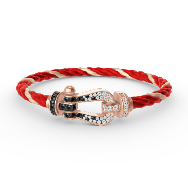 [LUXE JEWELRY]FORCE LARGE HORSESHOE BLACK WHITE DIAMOND BRACELET ROSE GOLD