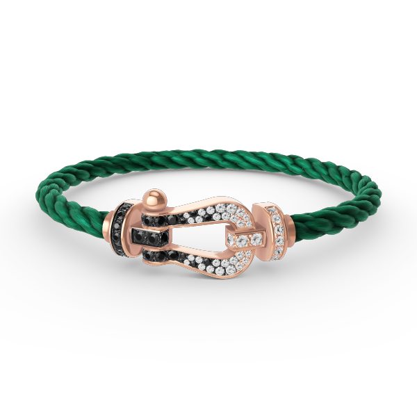 [LUXE JEWELRY]FORCE LARGE HORSESHOE BLACK WHITE DIAMOND BRACELET ROSE GOLD