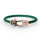 [LUXE JEWELRY]FORCE LARGE HORSESHOE BLACK WHITE DIAMOND BRACELET ROSE GOLD