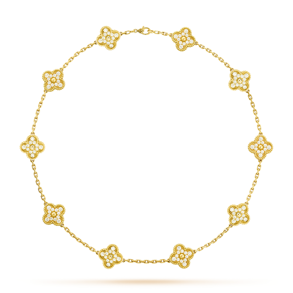 [LUXE JEWELRY]CLOVER 10 MOTIFS DIAMOND NECKLACE
