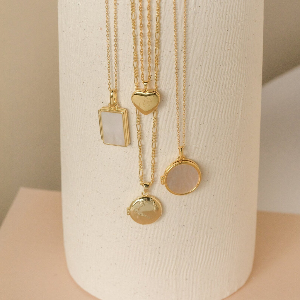 Initial Heart Locket Necklace