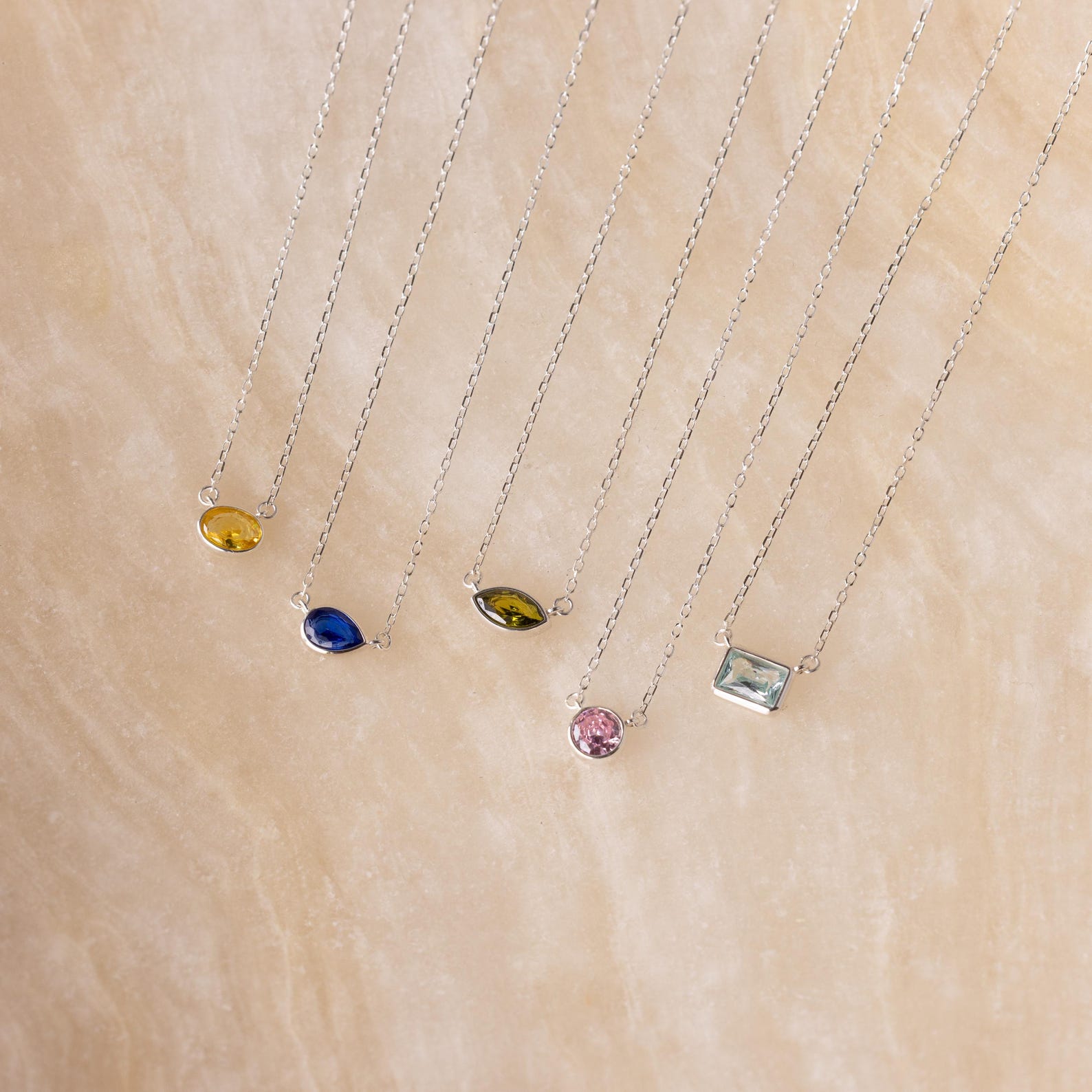Custom Cut Birthstone Necklace
