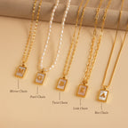 Pearl Initial Tag Necklace