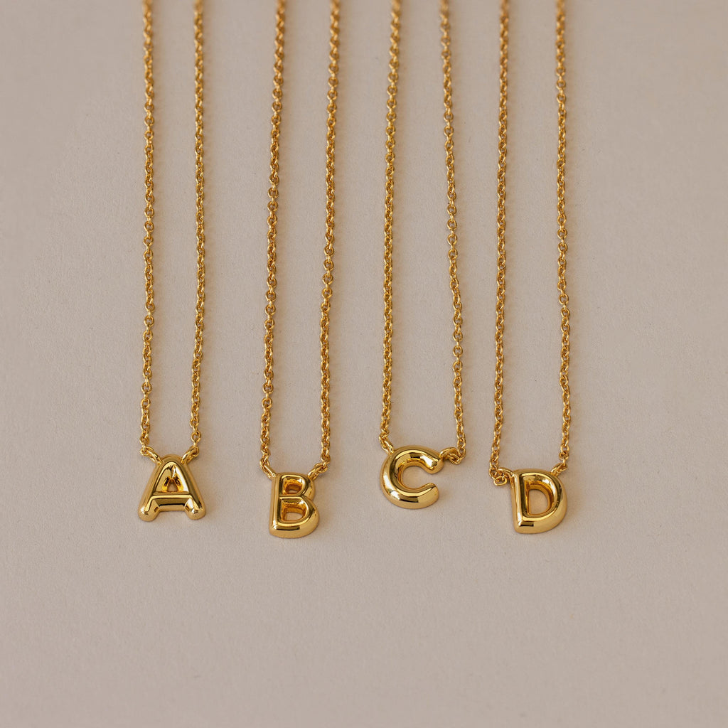 Dainty Bubble Letter Necklace