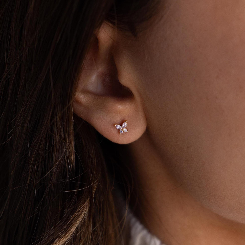 Butterfly Birthstone Flatback Studs