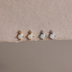 Opal & Diamond Flatback Studs