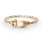 [LUXE JEWELRY]FORCE LARGE HORSESHOE CLASP  METAL BRACELET