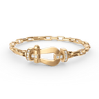 [LUXE JEWELRY]FORCE LARGE HORSESHOE CLASP  METAL BRACELET