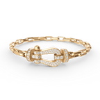 [LUXE JEWELRY]FORCE LARGE HORSESHOE CLASP  METAL BRACELET