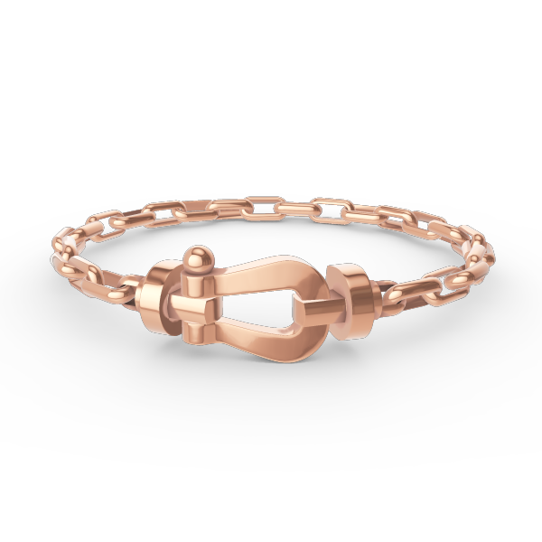 [LUXE JEWELRY]FORCE LARGE HORSESHOE CLASP  METAL BRACELET