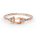 [LUXE JEWELRY]FORCE LARGE HORSESHOE CLASP  METAL BRACELET