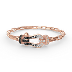 [LUXE JEWELRY]FORCE LARGE HORSESHOE CLASP  METAL BRACELET