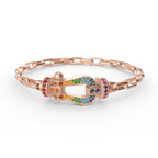 [LUXE JEWELRY]FORCE LARGE HORSESHOE CLASP  METAL BRACELET