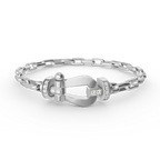 [LUXE JEWELRY]FORCE LARGE HORSESHOE CLASP  METAL BRACELET