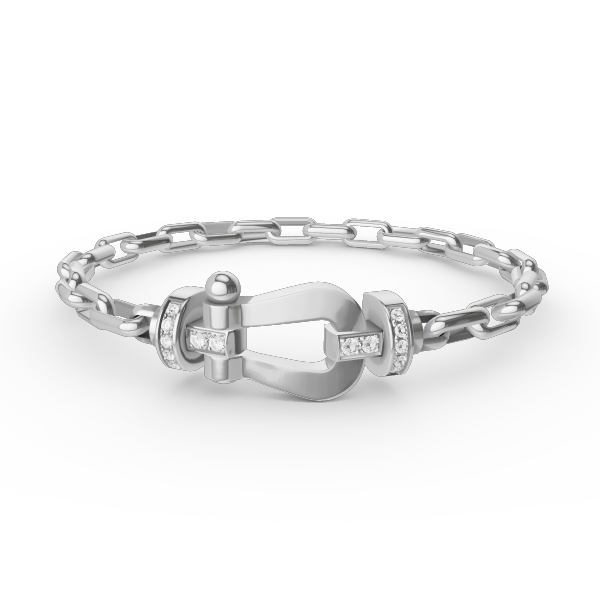 [LUXE JEWELRY]FORCE LARGE HORSESHOE CLASP  METAL BRACELET