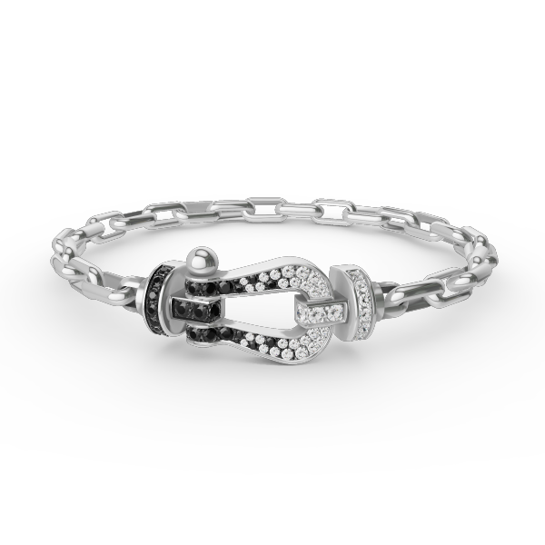 [LUXE JEWELRY]FORCE LARGE HORSESHOE CLASP  METAL BRACELET