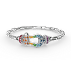 [LUXE JEWELRY]FORCE LARGE HORSESHOE CLASP  METAL BRACELET