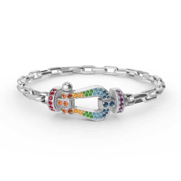 [LUXE JEWELRY]FORCE LARGE HORSESHOE CLASP  METAL BRACELET