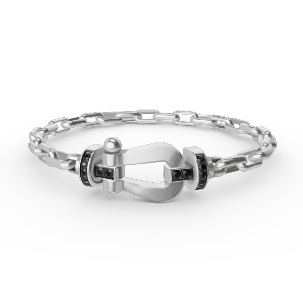 [LUXE JEWELRY]FORCE LARGE HORSESHOE CLASP  METAL BRACELET
