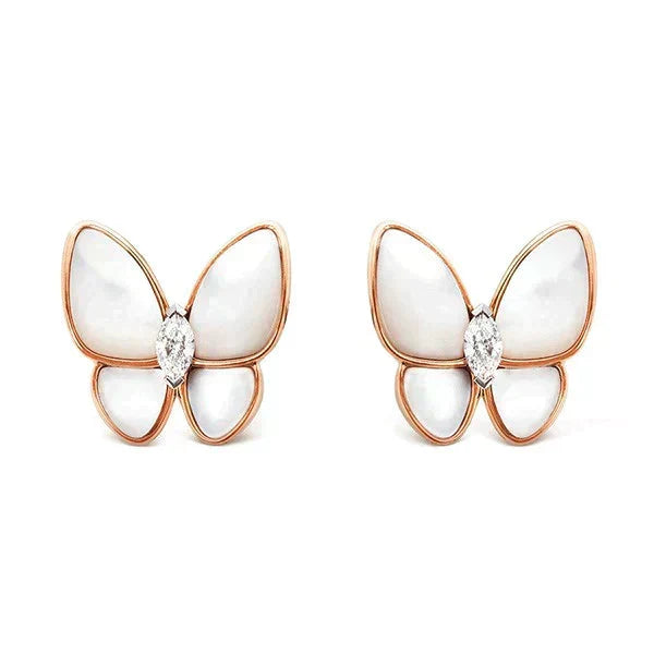 [LUXE JEWELRY]BUTTERFLY MOP DIAMOND EARRINGS
