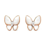 [LUXE JEWELRY]BUTTERFLY MOP DIAMOND EARRINGS