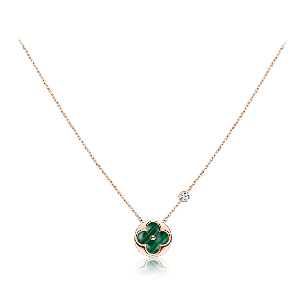 [LUXE JEWELRY]SUN PEDANT PINK GOLD 1 DIAMOND NECKLACE