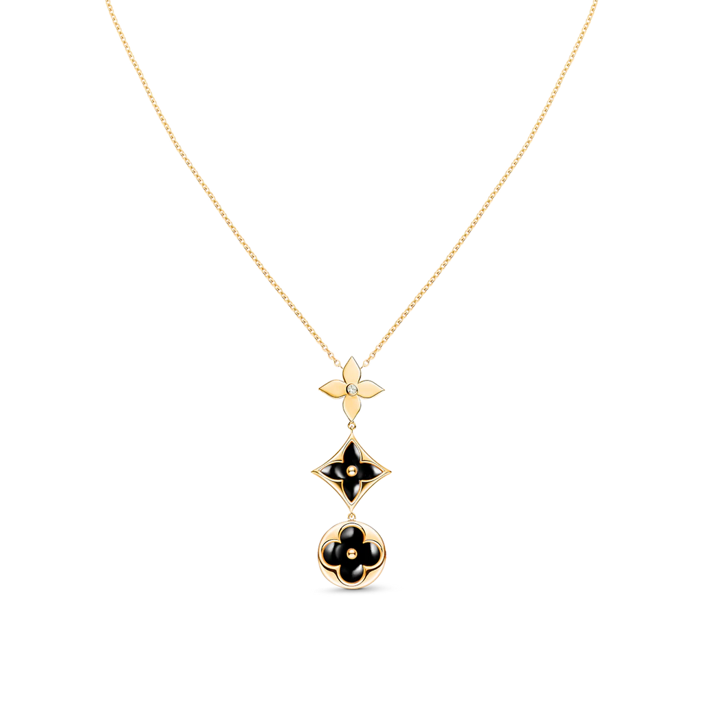 [Luxe]STAR AND SUN ONYX PINK GOLD NECKLACE