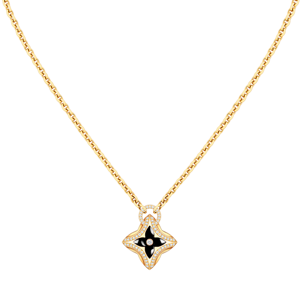 [LUXE JEWELRY]STAR PEDANT PINK GOLD DIAMOND NECKLACE