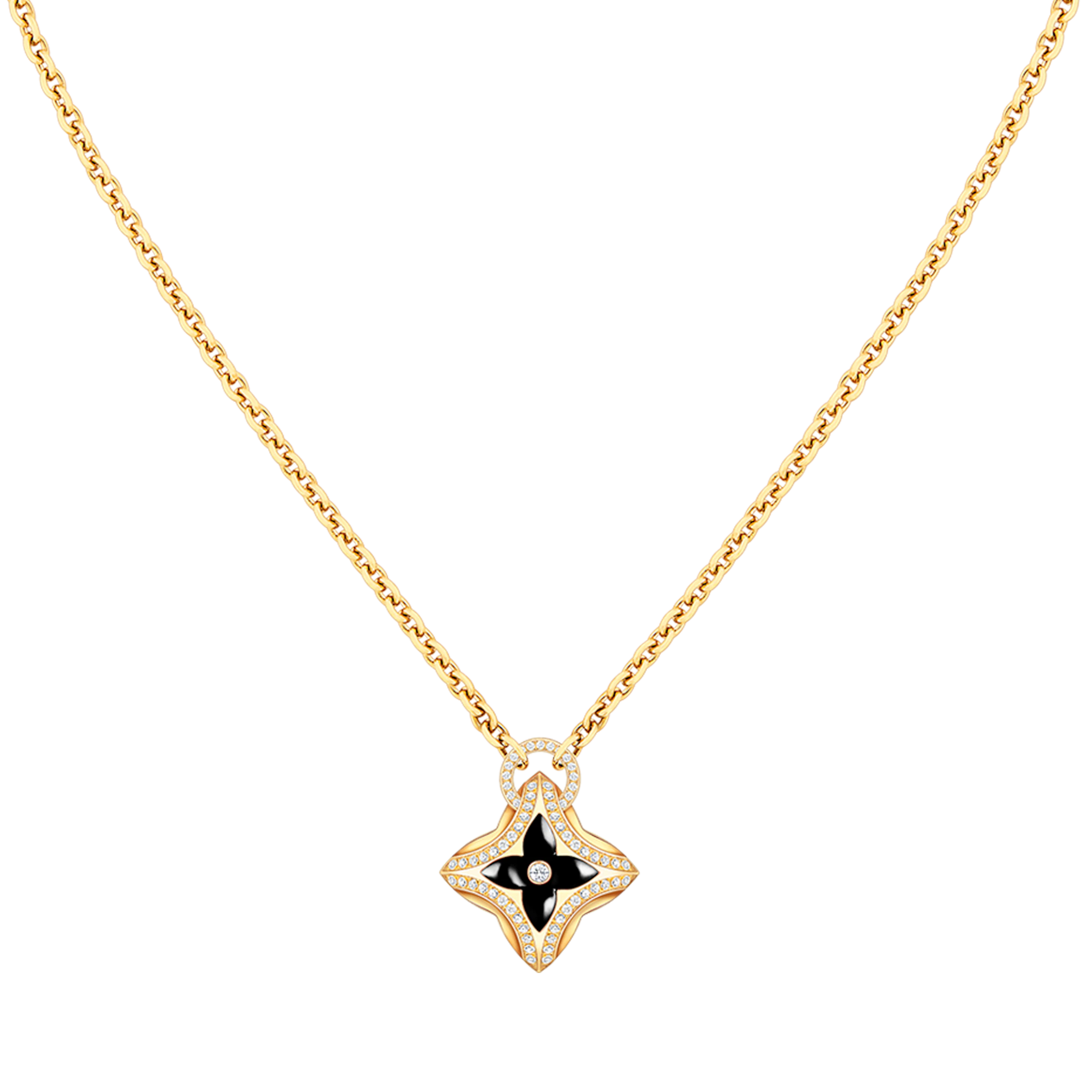 [LUXE JEWELRY]STAR PEDANT PINK GOLD DIAMOND NECKLACE