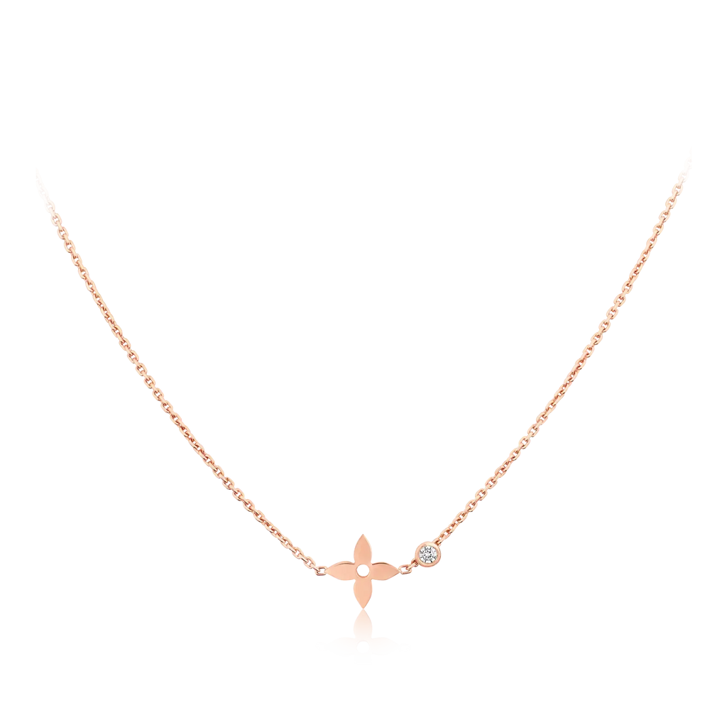 [LUXE JEWELRY]BLOSSOM PENDANT PINK GOLD AND DIAMOND