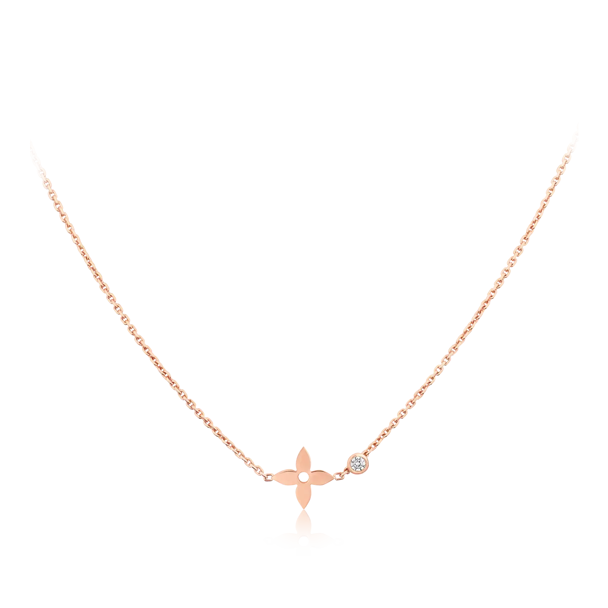 [LUXE JEWELRY]BLOSSOM PENDANT PINK GOLD AND DIAMOND