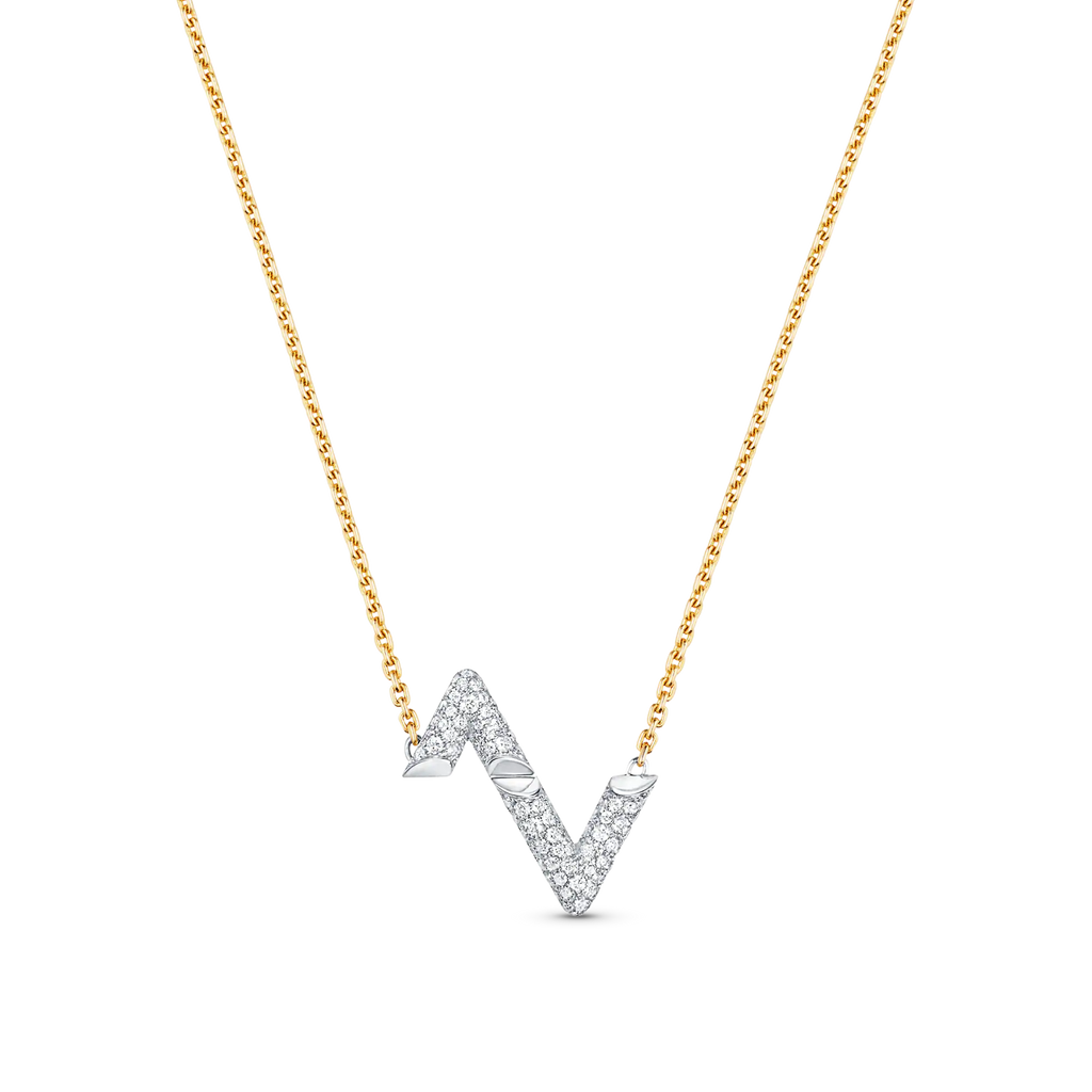 [LUXE JEWELRY]VOLT SILVER DIAMOND PEDANT NECKLACE