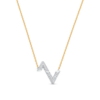 [LUXE JEWELRY]VOLT SILVER DIAMOND PEDANT NECKLACE